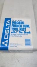 Delta 46-404 Inboard French Curl Tool Rest, 1" Shank for Wood Lathe