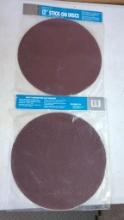 Delta 12" Stick-On Sanding Discs, 120 Grit, Aluminum Oxide, 2 Packs of 2
