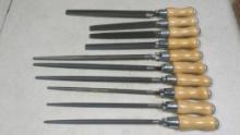 10-Piece Hand Files and Rasps Set, Wooden Handles, Variety of Shapes