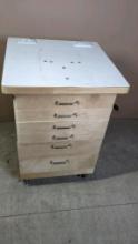 Rolling Tool Cabinet with 6 Drawers and Electrical Outlets, 24"x24"x33"