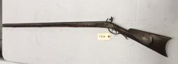 Early Kentucky Long .40 cal Flintlock Rifle w/decorated patch box (old repair)