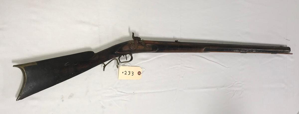 Early Kentucky Full Stock .32 cal Percussion Rifle w/maple stock & barrel signed "D. Oblinger, Piqua