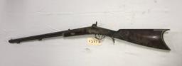 Early Kentucky Half Stock 44 cal Percussion Rifle w/ nice patch box