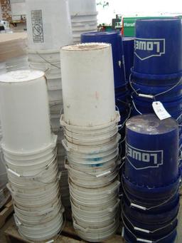 (1) PALLET APPROXIMATELY (84) TOTAL BUCKETS: (49) 5-GALLON, 35 MISCELLANEOUS 5- TO 7-GALLON BUCKETS)