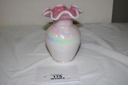 FENTON LUSTERWARE RUFFLED TOP VASE, 5.5"