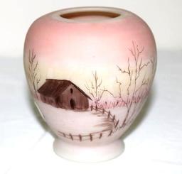 FENTON SMALL VASE, HANDPAINTED BY D. FREDRICK, #71/150, 4.25"