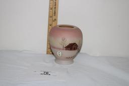FENTON SMALL VASE, HANDPAINTED BY D. FREDRICK, #71/150, 4.25"