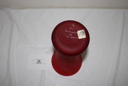 FENTON FLORAL PATTERN VASE, HANDPAINTED BY S. STEPHENS, 10"