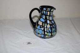 FENTON ART GLASS PITCHER, BY DAVE FETTY, 2007,7.5"