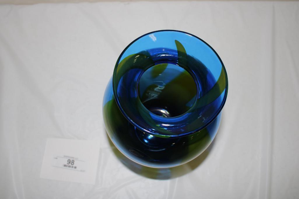 BLENKO ART GLASS VASE, SIGNED (UNKNOWN), 2013, #29/190, 10.25"
