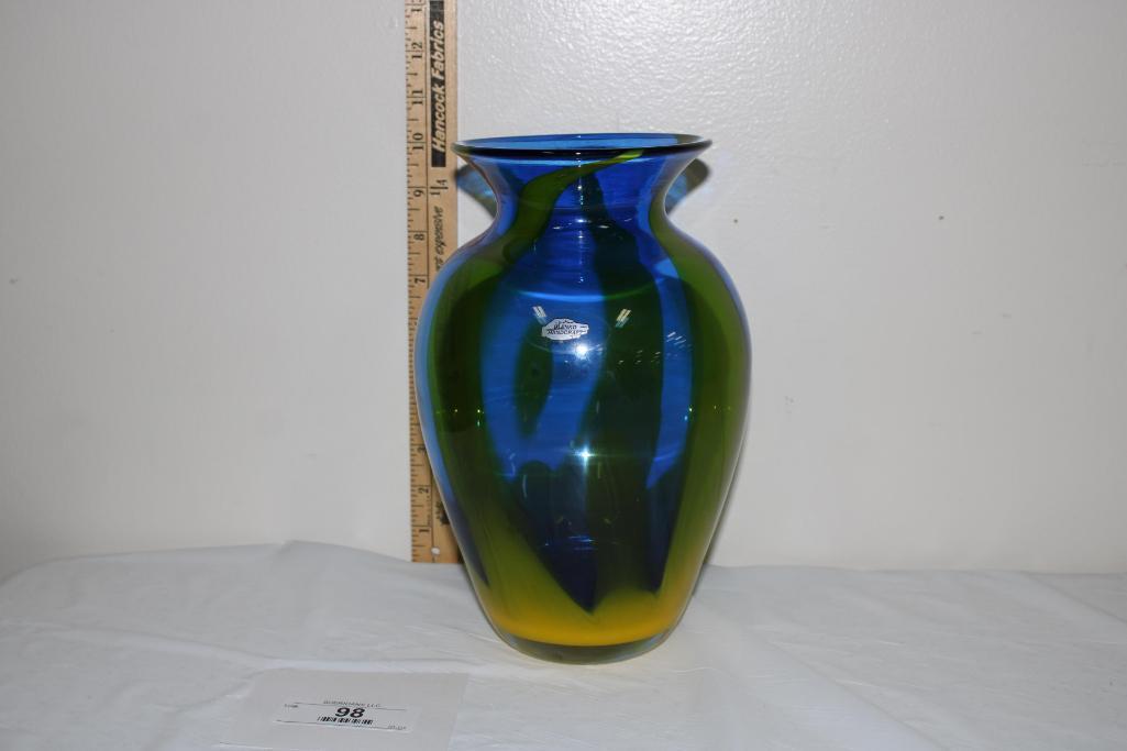 BLENKO ART GLASS VASE, SIGNED (UNKNOWN), 2013, #29/190, 10.25"