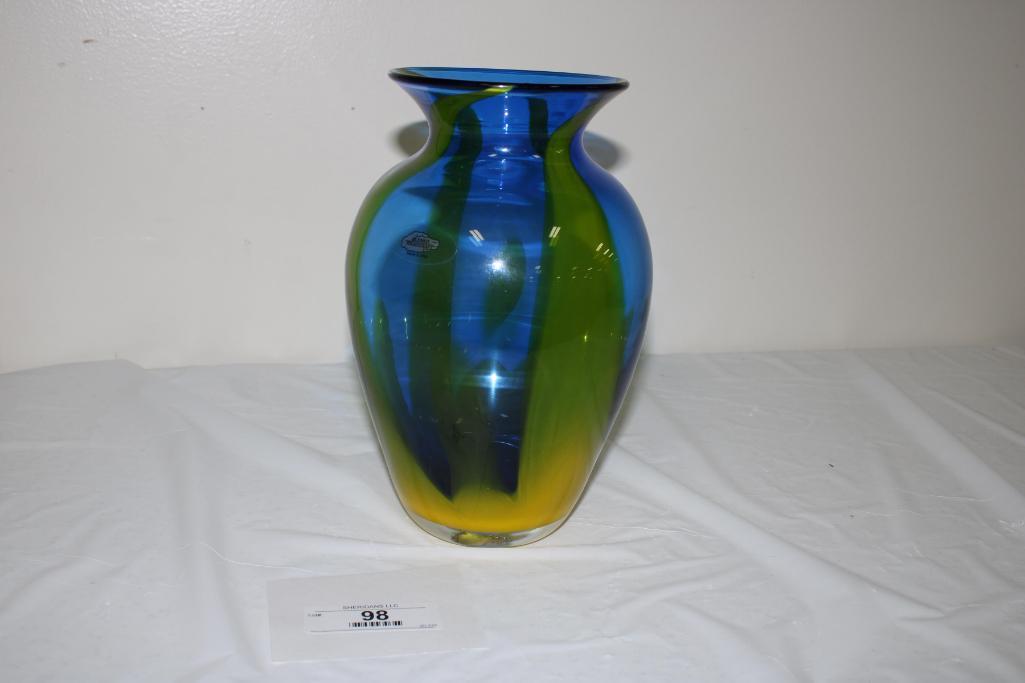 BLENKO ART GLASS VASE, SIGNED (UNKNOWN), 2013, #29/190, 10.25"