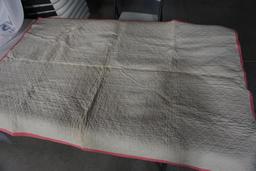 "1847 D. COSLEY" SIGNED COVERLET, (4) QUILTS