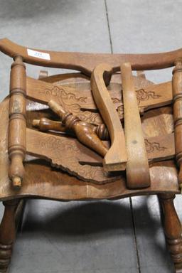(2) OAK ROCKERS (ONE IN PIECES)