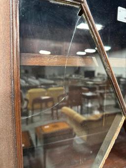 LARGE MAHOGANY 3-DOOR BOOKCASE, CLAW FEET, FULL COLUMNS, 75" X 15" X 75.5",
