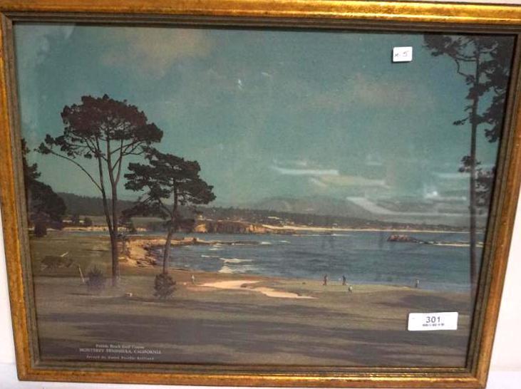 PEBBLE BEACH PRINT, 26" X 20"
