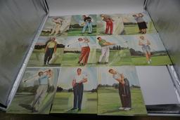 12 MACGREGOR ADVISORY STAFF PRINTS - UNFRAMEDTOMMY ARMOUR, JACK BURKE, JIMM