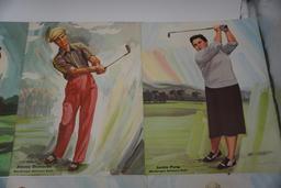 12 MACGREGOR ADVISORY STAFF PRINTS - UNFRAMEDTOMMY ARMOUR, JACK BURKE, JIMM