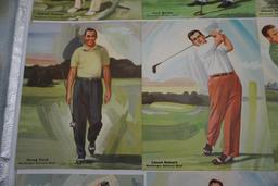 12 MACGREGOR ADVISORY STAFF PRINTS - UNFRAMEDTOMMY ARMOUR, JACK BURKE, JIMM