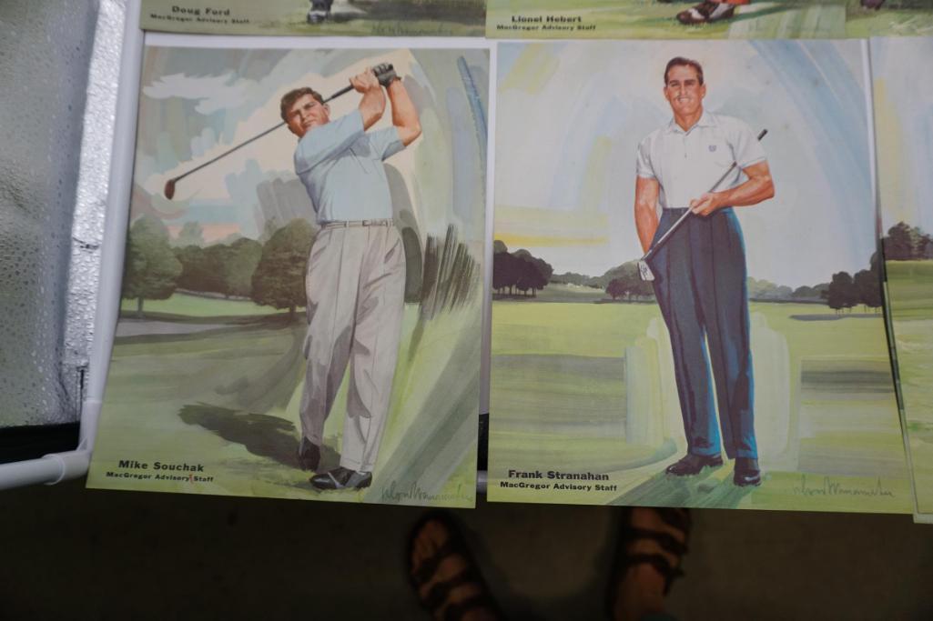 12 MACGREGOR ADVISORY STAFF PRINTS - UNFRAMEDTOMMY ARMOUR, JACK BURKE, JIMM