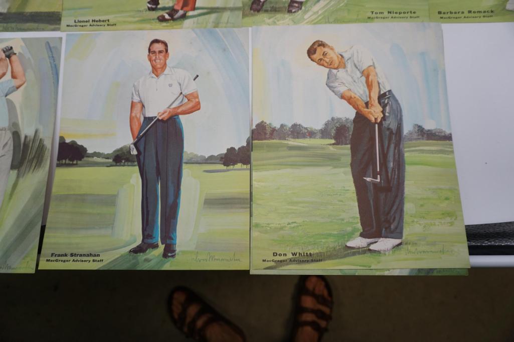 12 MACGREGOR ADVISORY STAFF PRINTS - UNFRAMEDTOMMY ARMOUR, JACK BURKE, JIMM