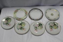 LARGE AMOUNT OF HANDPAINTED CHINA PLATES AND BERRY BOWLS (42) PIECES.