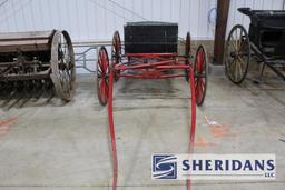 28-1: VINTAGE BUCKBOARD WAGON WITH HARNESS WITH GOOD PAINT