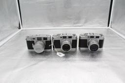 (3) AIRES 35MM RANGEFINDER CAMERAS, (2) MODEL IIIC AND (1) MODEL IIIL