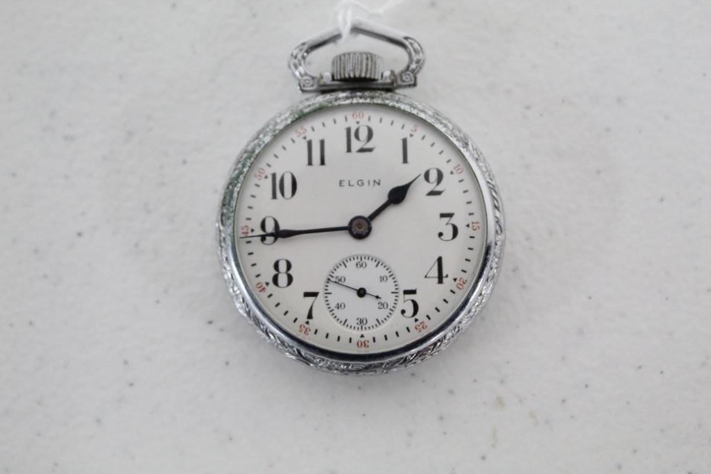 ELGIN POCKET WATCH (NON-RAILROAD GRADE; OPEN FACE CASING) W/SERIAL #2110476