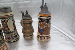 (5) BEER STEINS