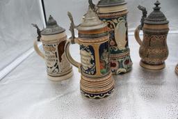 (5) BEER STEINS