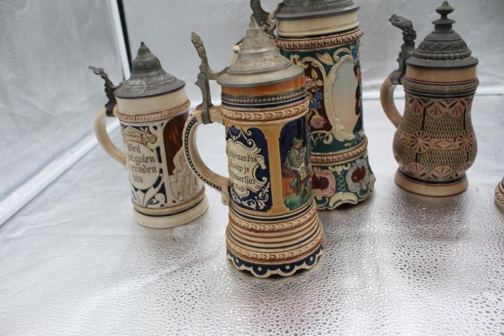(5) BEER STEINS