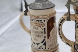 (5) BEER STEINS