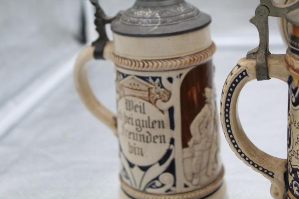 (5) BEER STEINS