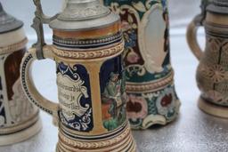 (5) BEER STEINS