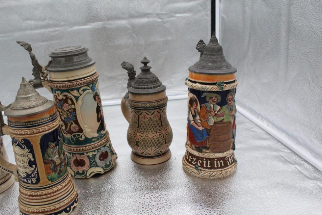 (5) BEER STEINS