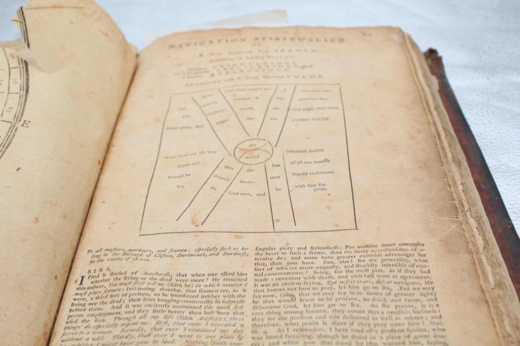 LARGE 17TH CENTURY LEATHER BOUND BOOK FROM FORBES LIBRARY, NORTH HAMPTON, M