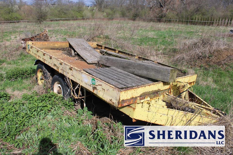 TANDEM AXLE TRAILER: TANDEM AXLE HEAVY DUTY TRAILER. 12' X 7.5'. SELLS