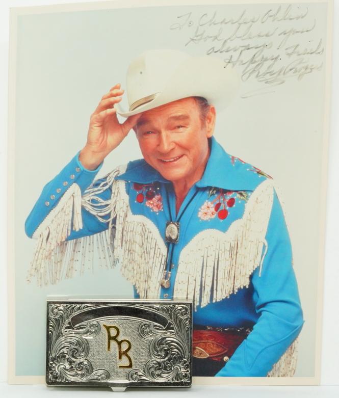 Roy Rogers Signed Photo W/Souvenir Card Holder