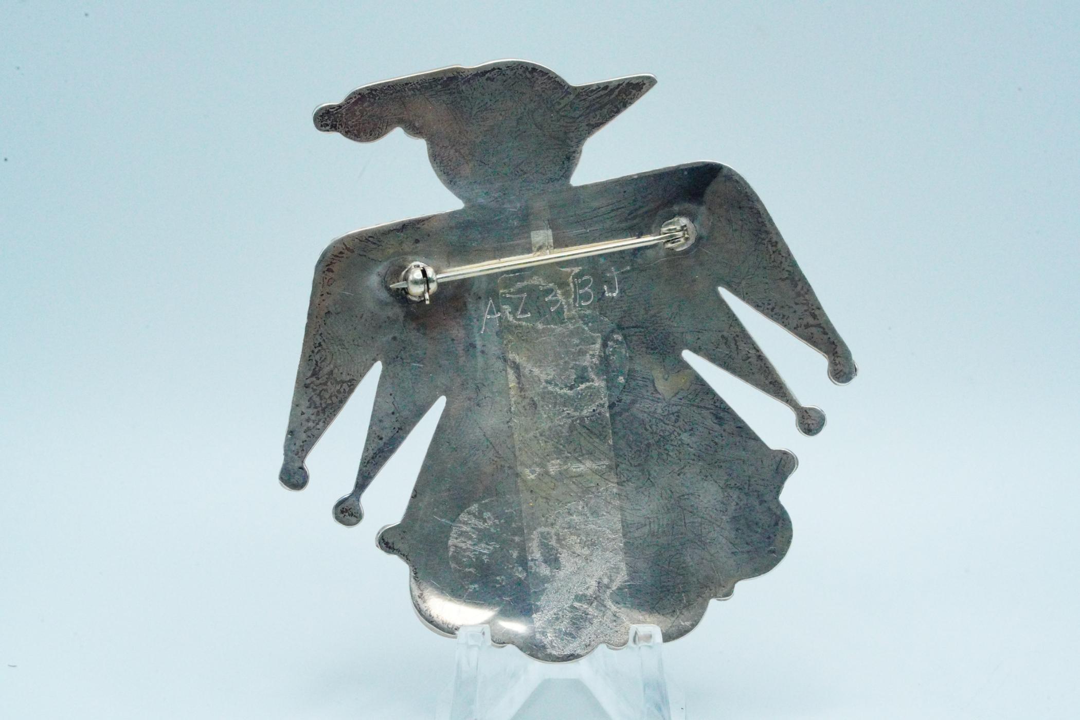 Zuni Multi-Stone Inlay and Sterling Bird Brooch