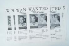 The Fugitive (1960s) Lot of (13) Prop Wanted Posters