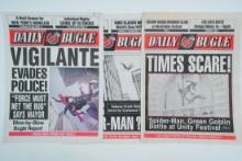 Spider-Man Lot of (3) Prop Daily Bugle Newspapers