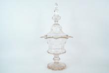 Antique Early 20th Century Crystal Lidded Urn