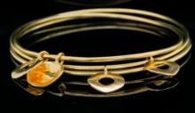 Ippolita Lot of (3) 18K Yellow Gold Charm Bangles