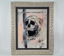 Kyle Leblanc Skull Portrait Mixed Media on Paper