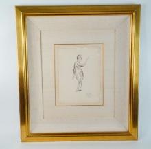 1917 Standing Nude Charcoal on Paper Signed "Miro"