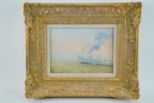 E.C. Benezit 1910 "Inondation de Paris" Oil Painting