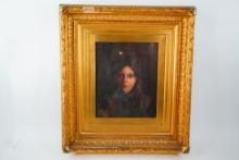 19th C. Continental School: Oil on Canvas Portrait
