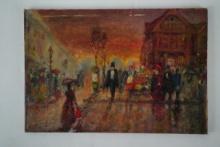 French School (Early 20th C.) Parisian Street Scene