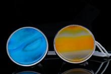 Cristina Sabatini (2) Agate and Rhodium Plated Rings